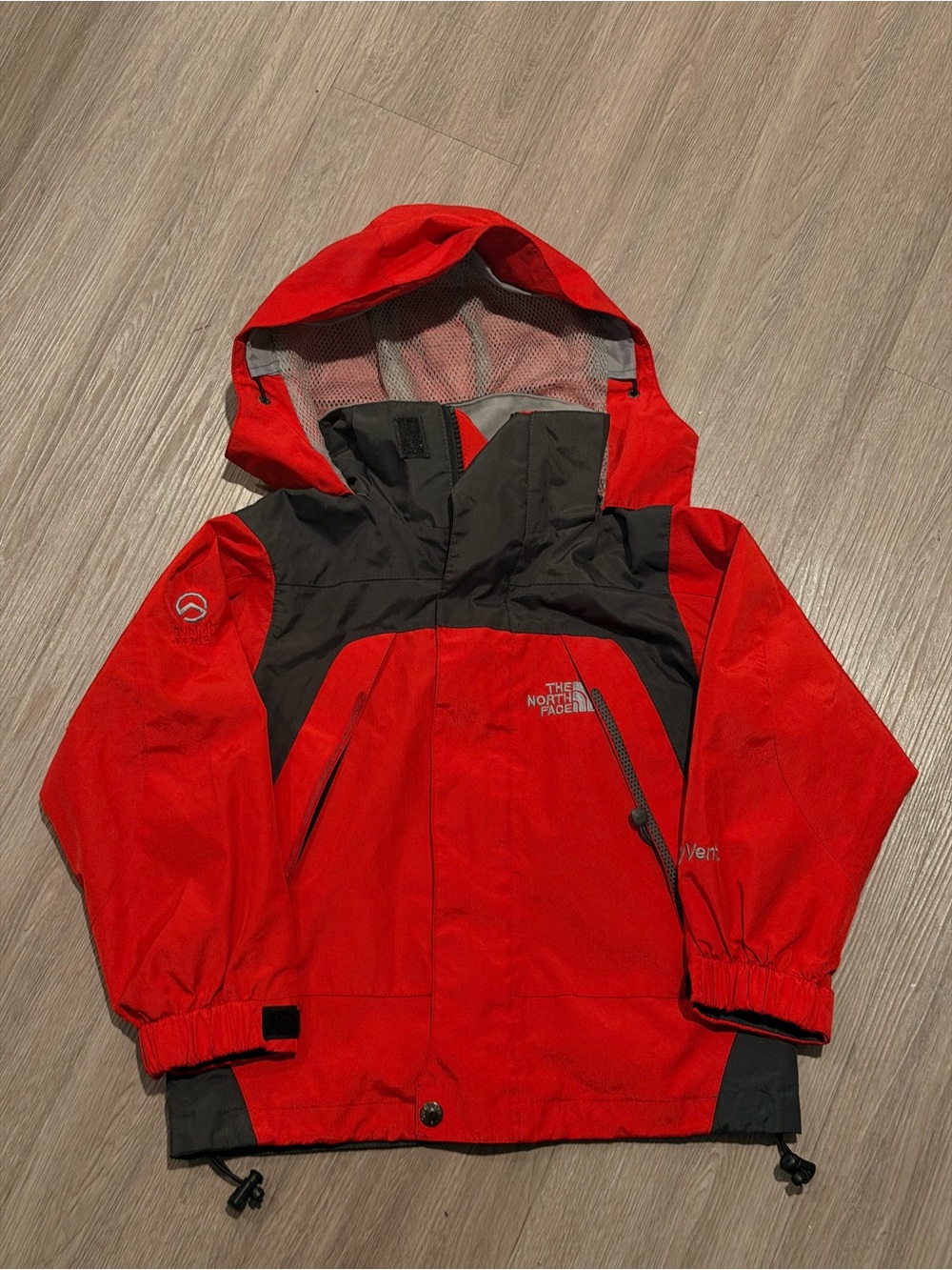 The North Face Jacket Boys Sz XS Red Summit Series Hooded Full Zip Ski High-vent